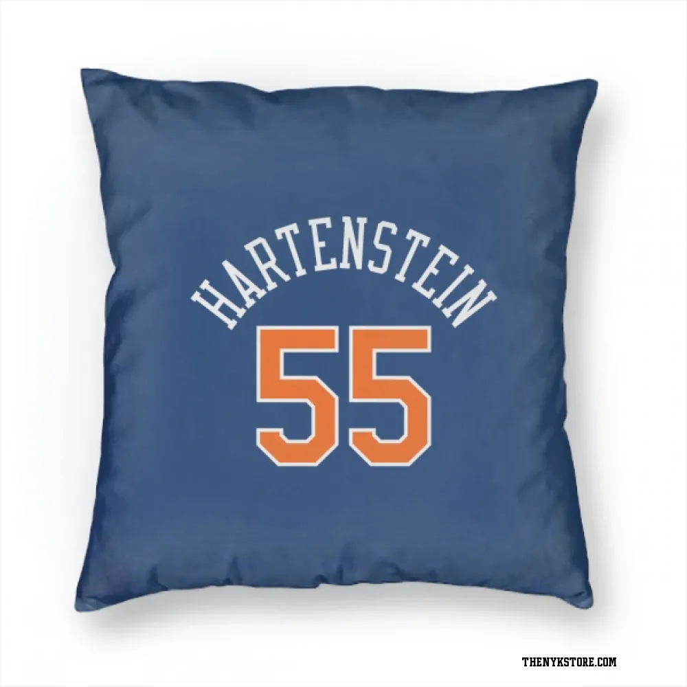 Blue New York Knicks Isaiah Hartenstein   Pillow Cover (18 X 18)