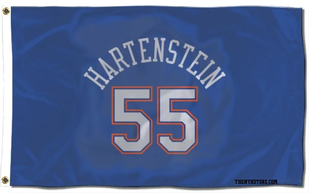 Blue New York Knicks Isaiah Hartenstein   White Flag (3 X 5)