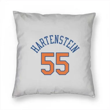 White New York Knicks Isaiah Hartenstein   Pillow Cover (18 X 18)